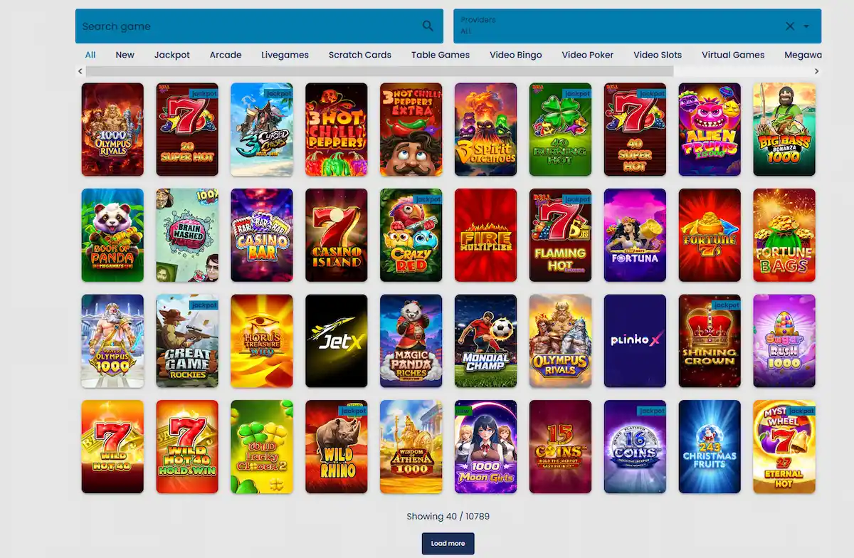 Casino Orca Slots Spielautomaten in der Lobby von Casino Orca